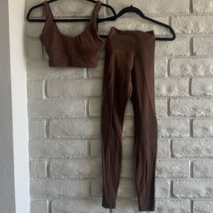 Lululemon Brown Sports Bra 4 and Leggings 0 Set
